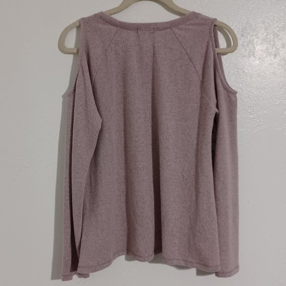 Cold Shoulder Sweater Purple Maude Floral Stitching Design Women's Medium - Picture 4 of 4